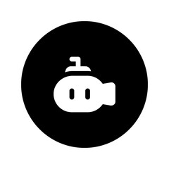 submarine glyph circular icon