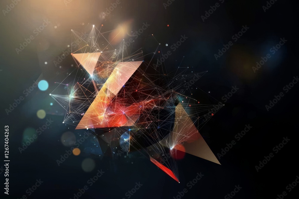 Aufkleber a futuristic visualization of a digital network, complete with glowing nodes and lines, symbolizes t