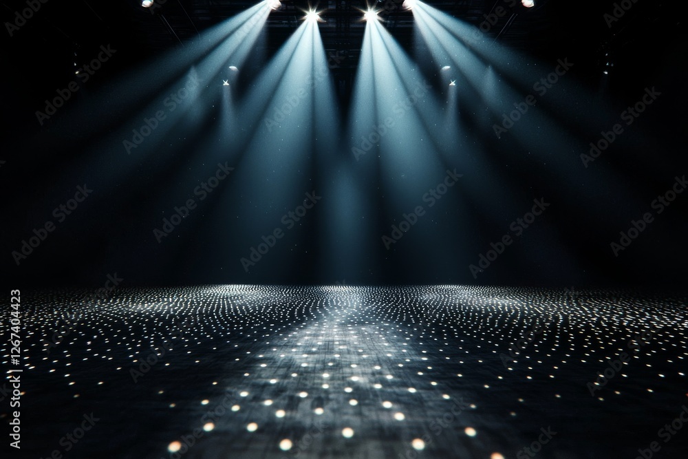 Poster the digital scene features a mesmerizing array of glowing blue particles and lines, conjuring an oth