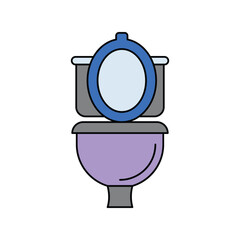 toilet lineal color line icon with white background vector stock illustration