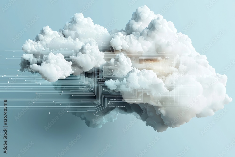 Fototapete a conceptual representation of data storage and digital technology is depicted in a 3d rendered abst