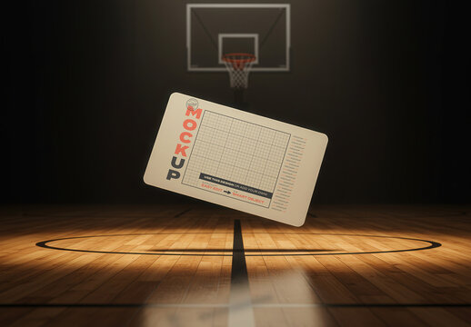 Personal Identity Card Floating Mockup Sport Basketball Style