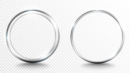 Vector illustration of a realistic golden ring frame with glowing light effects on a transparent background. Elegant luxury design element for invitations, wedding templates, decorative compositions