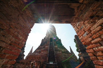 Wat Chaiwatthanaram, Ayutthaya Province, Thailand, after being destroyed by Burma in the war of...