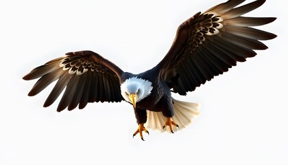 Naklejka premium Majestic Bald Eagle in Flight: A Symbol of Freedom and Power