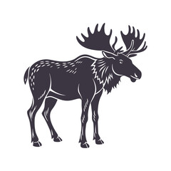 Moose Silhouette Clip art Isolated Vector Illustration