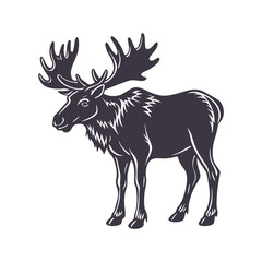 Moose Silhouette Clip art Isolated Vector Illustration