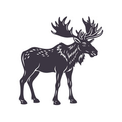Moose Silhouette Clip art Isolated Vector Illustration