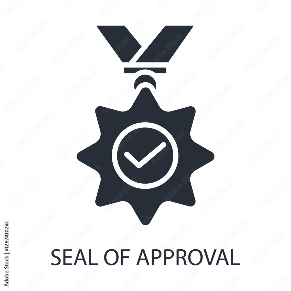 Poster seal of approval icon. vector.editable stroke.linear style sign for use web design,logo.symbol illus