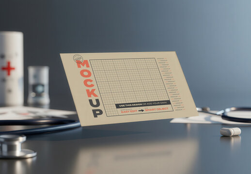 Personal Identity Card Mockup Medical Doctor Hospital Style