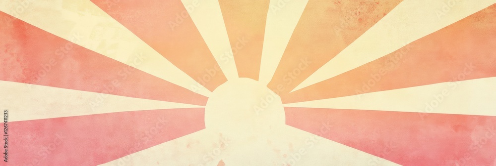 Fototapete Vibrant sun rays radiate from a central point, creating a striking abstract pattern on a textured background. Generative AI