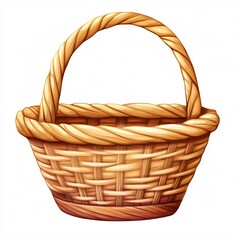 empty basket isolated on white