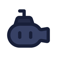 submarine flat line icon
