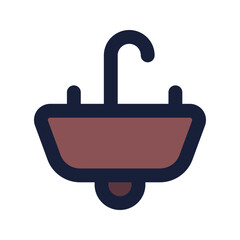 sink flat line icon