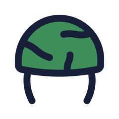 soldier helmet flat line icon