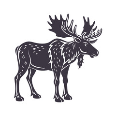 Moose Silhouette Clip art Isolated Vector Illustration
