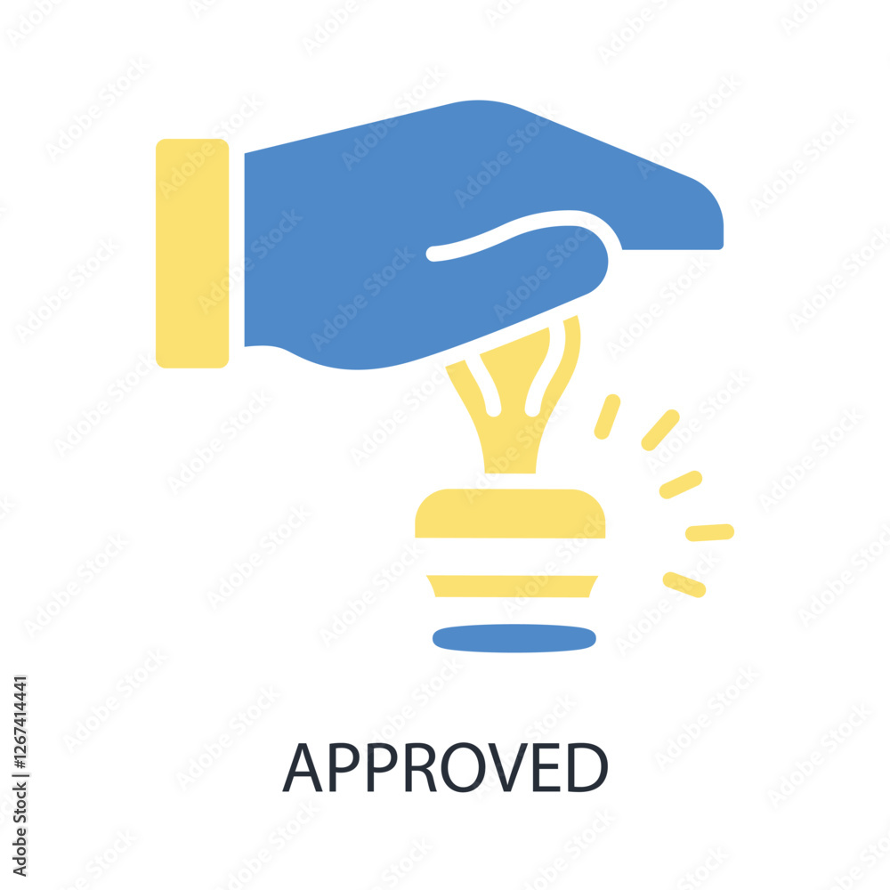 Poster approved icon. vector.editable stroke.linear style sign for use web design,logo.symbol illustration.