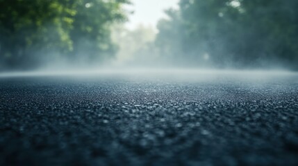 Creative blurry outdoor asphalt background with mist.