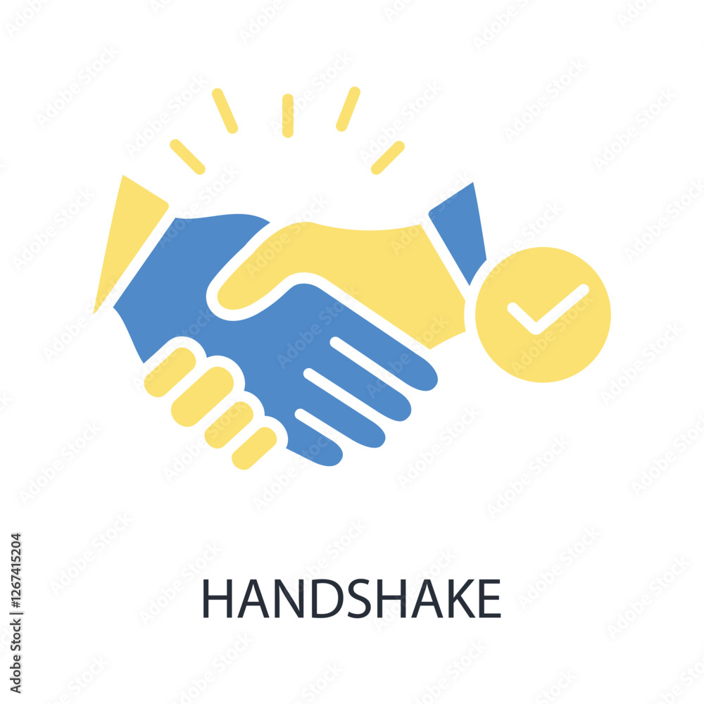 Poster handshake icon. vector.editable stroke.linear style sign for use web design,logo.symbol illustration