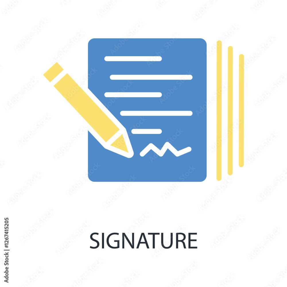Poster signature icon. vector.editable stroke.linear style sign for use web design,logo.symbol illustration