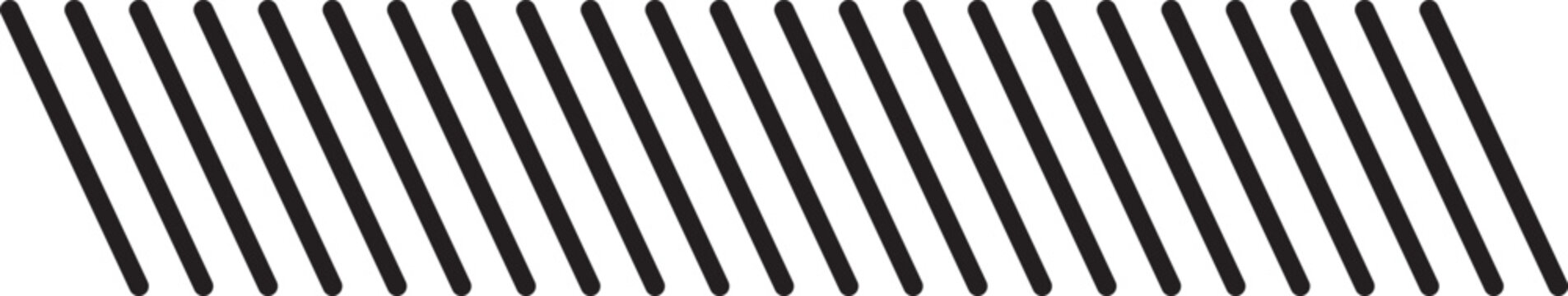 Slash line border. Diagonal parallel lines, Tilt strip geometric abstract border. Editable Stroke. Vector illustration