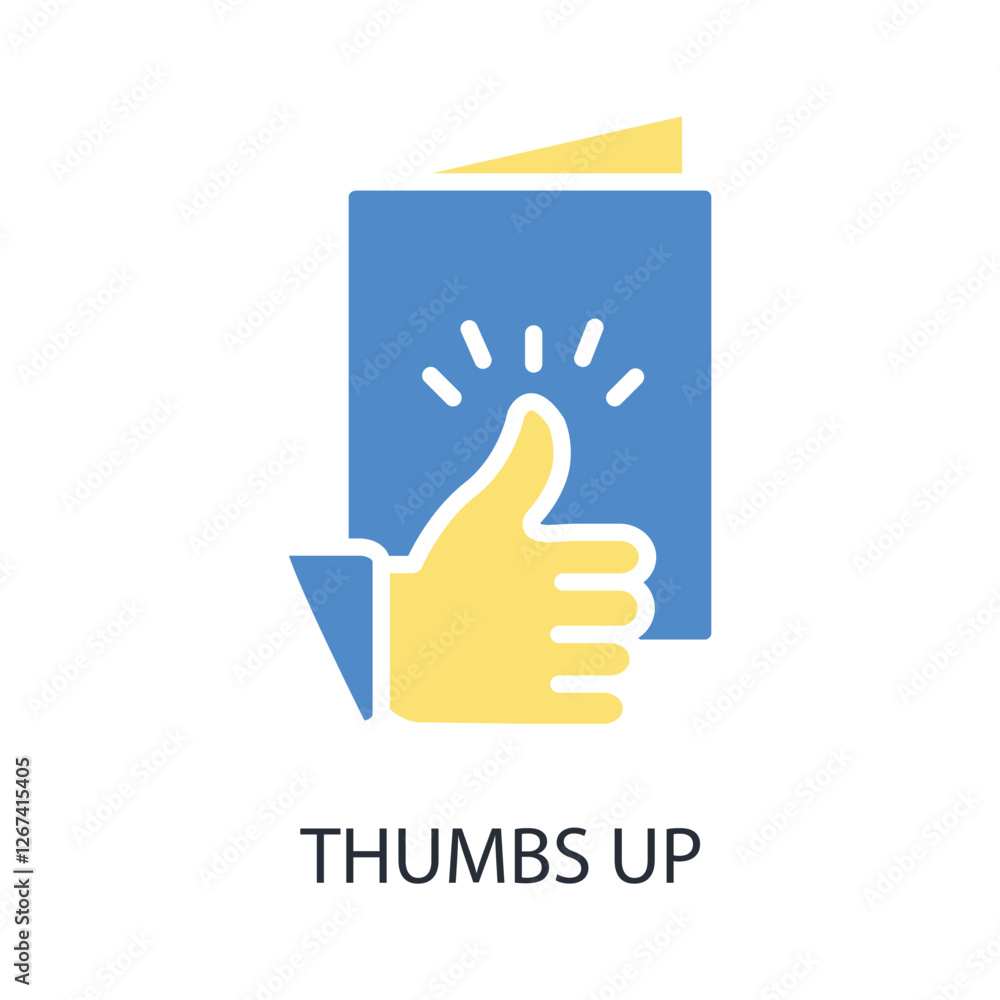 Poster thumb up icon. vector.editable stroke.linear style sign for use web design,logo.symbol illustration.