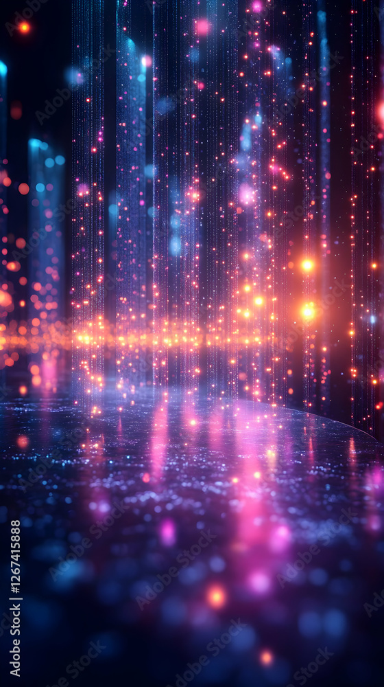 Poster abstract glowing digital data visualization