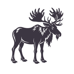 Moose Silhouette Clip art Isolated Vector Illustration