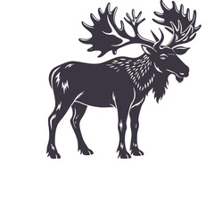 Moose Silhouette Clip art Isolated Vector Illustration