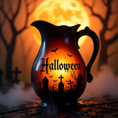 Elevate your Halloween festivities with this Classic Halloween Pitcher design, a unique and customizable piece that brings together elegance, spookiness, and vintage charm. 