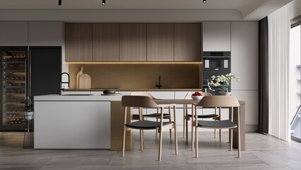 Contemporary Kitchen Design with Dining Area