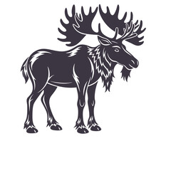 Moose Silhouette Clip art Isolated Vector Illustration