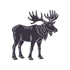 Moose Silhouette Clip art Isolated Vector Illustration