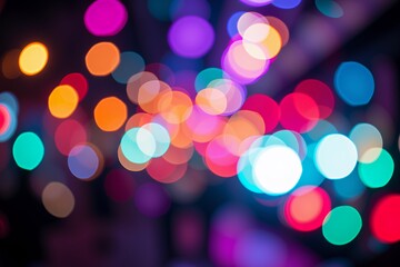 Fototapeta premium Abstract Colorful Bokeh Lights Background Festive Bright and Vibrant Night Photography