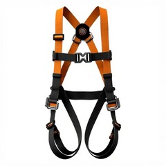 Orange and Black Full Body Safety Harness for Industrial Work