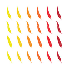 feather shape weightless bird plume icons vector image