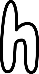 H Lowercase Alphabet outline Vector, perfect for educational materials, coloring books, and graphic design projects. Scalable and editable.