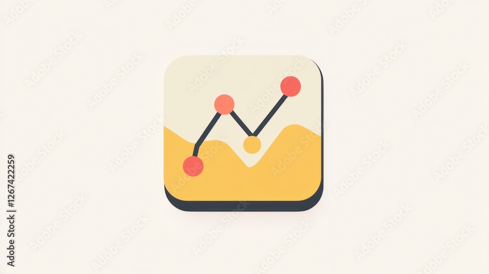 Poster simple chart icon, data visualization, app graphic, digital display