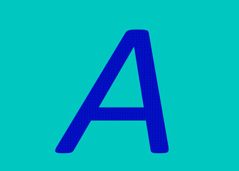 English Letter A With Capital English Letter Or Uppercase in Green Color Isolated On Blue Background. This English Text A Used For Education Purpose. English Language Text A English Language Alphabet 