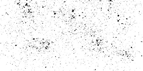 Retro grunge white backdrop with dust dots, black spray paint drips, ink splashes, and realistic texture effects