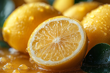 Zesty Citrus Symphony, A Dazzling Display of Fresh, Juicy Lemons