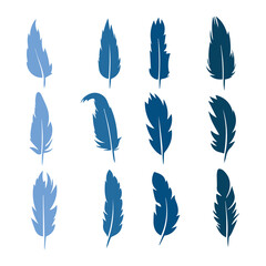 feather shape weightless bird plume icons vector image