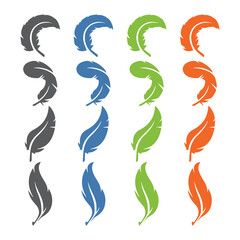 feather shape weightless bird plume icons vector image