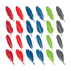 feather shape weightless bird plume icons vector image