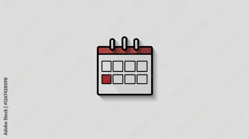 Poster simple calendar icon on light gray background. possible use for design templates, presentations, or 