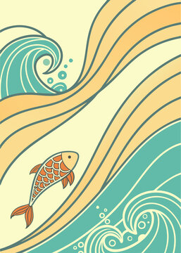 Ilustraci&oacute;n Mar, peces 