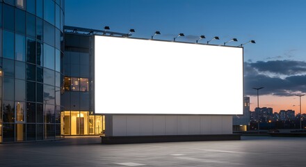 Obraz premium Blank Billboard Mockup on Building with Empty Space for Advertisement