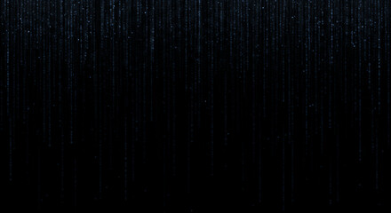 Digital Rain: Matrix Style Abstract Binary Code Flowing on Black Background - Data Stream, Technology Wallpaper
