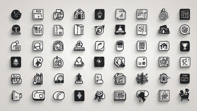 "Comprehensive Collection of Editable Thin Line Icons: Social Media, Business, Commerce, Learning, Shopping, Industry, and Customer Service"
