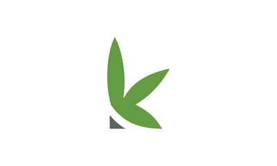 a graphic image themed K marijuana, white background. vector graphic base.